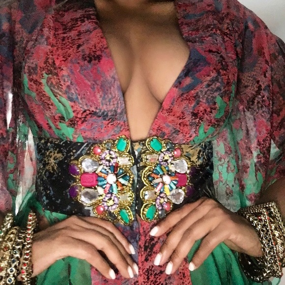 Vintage Y2K Gorgeous print embellished tunic - Picture 6 of 7